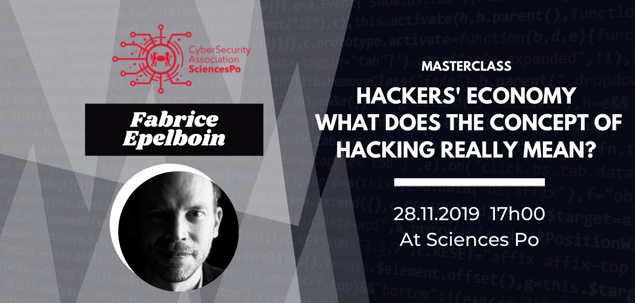 28/11/2019: Hackers’ Economy with Fabrice Epelboin