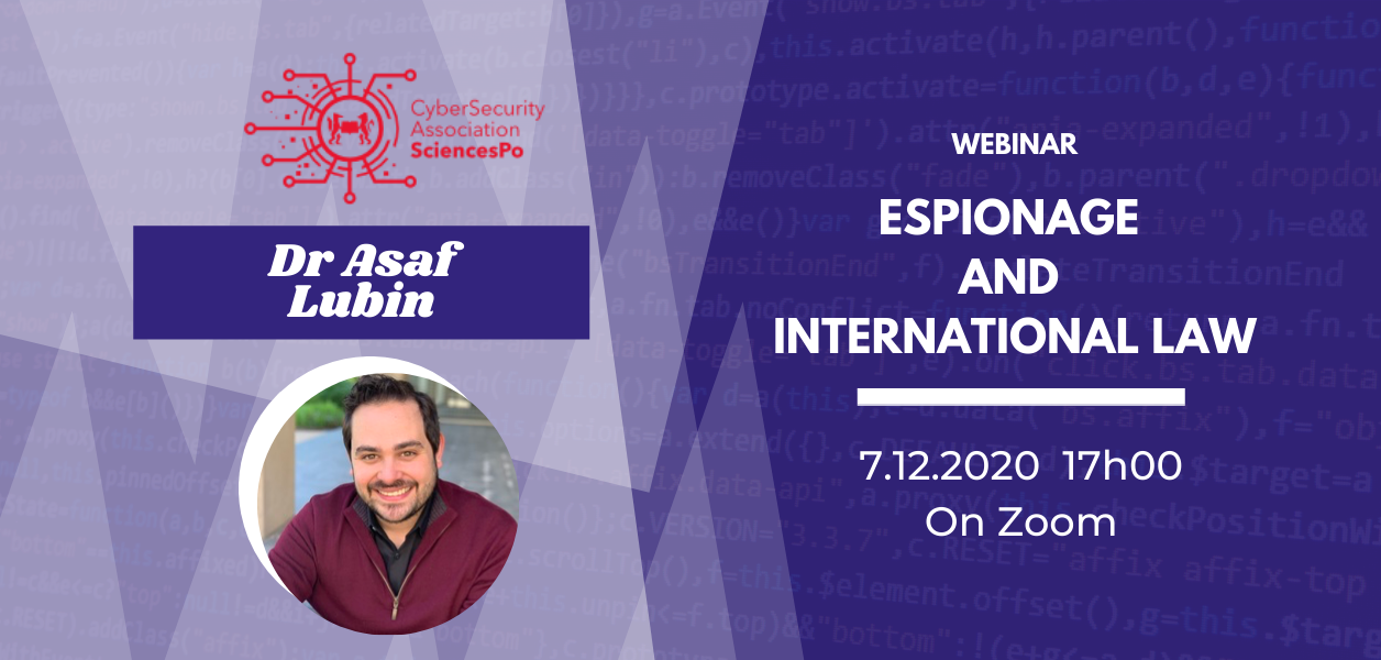 07/12/2020: Espionage and International Law with Dr. Asaf Lubin
