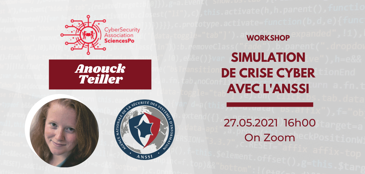 27/05/2021: Simulation de crise cyber avec Anouck Teiller