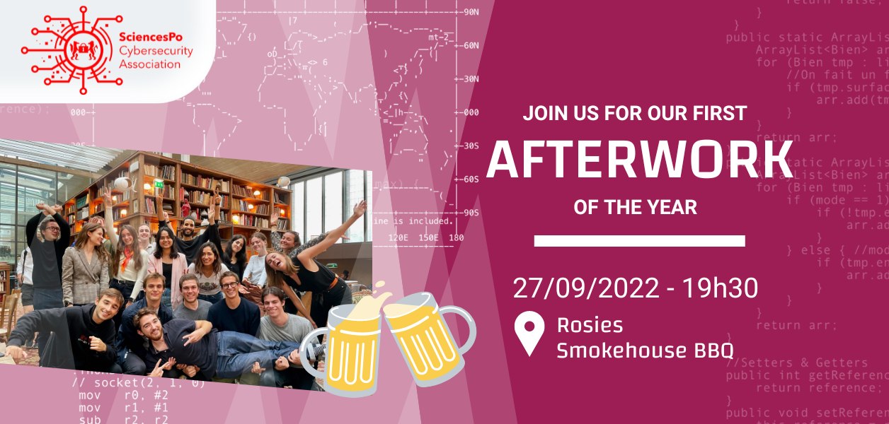 27.09.2022: Afterwork with the Sciences Po Cybersecurity Association