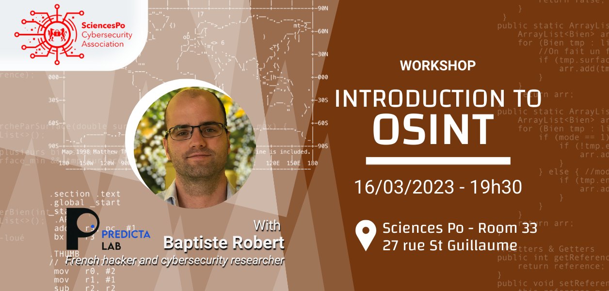 16/03/2023: Introduction to OSINT with Baptiste Robert