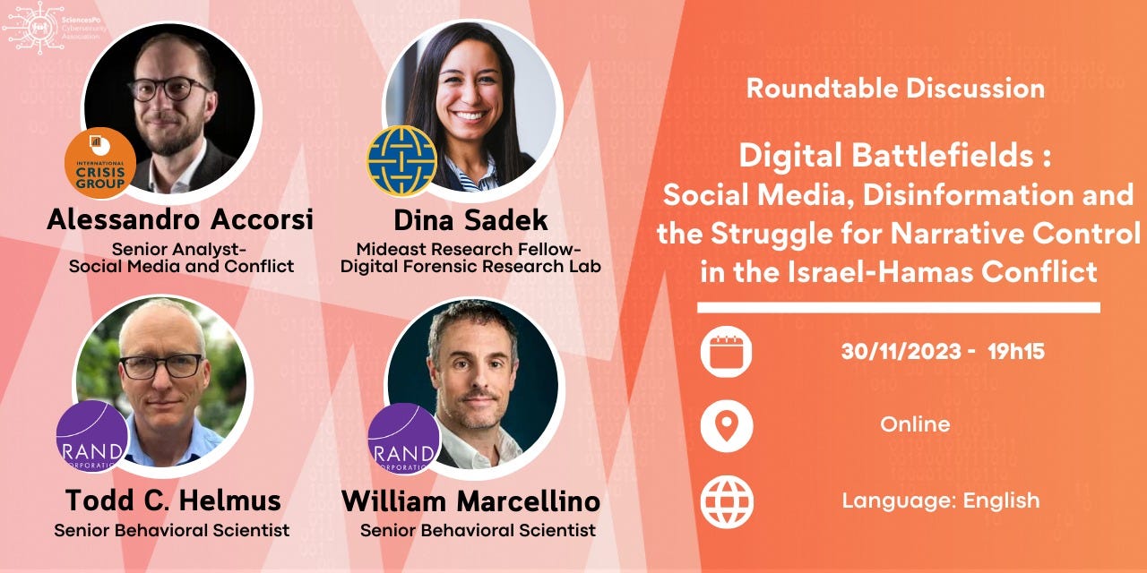 30/11/2023: Digital Battlefields: Social Media, Disinformation and the Struggle for Narrative Control in the Israel-Hamas Conflict